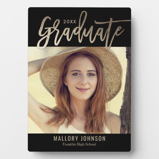 Glimmer EDITABLE COLOR Afstuderen Plaque Fotoplaat (voorkant)