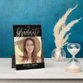 Glimmer EDITABLE COLOR Afstuderen Plaque Fotoplaat (Zijkant)