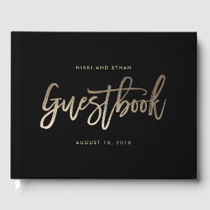 Glimmer EDITABLE COLOR Wedding Guest Book geborste Gastenboek