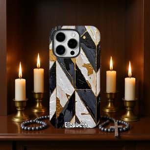 Glimmer gebroken: gouden aderen iPhone 16 pro hoesje