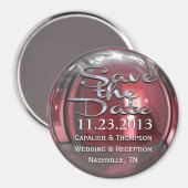 Glimmer Petal Save the Date Magnet (Voorkant / Achterkant)
