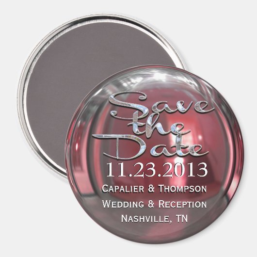 Glimmer Petal Save the Date Magnet (Voorkant / Achterkant)