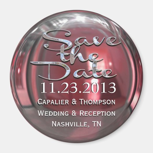 Glimmer Petal Save the Date Magnet (Voorkant)