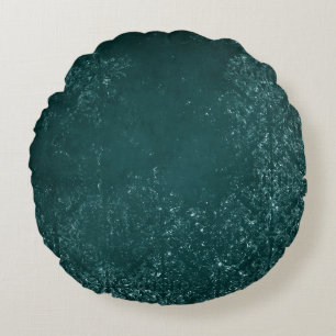 Glimmerende Blauwgroen Grunge   Rich Green Glam Da Rond Kussen