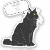 Glimmerende blik: gepersonaliseerde pluizige zwart sticker (Voorkant)