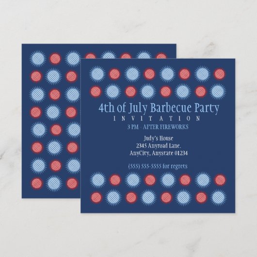 Glimmerende Sterren Vierde van Juli Uitnodigingen (Voorkant / Achterkant)
