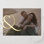 Glimmering Ampersand Wedding Save the Date Folie Uitnodiging (Voorkant)