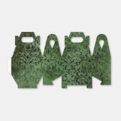 Glimmering Forest Green en Black  Damask Bedankdoosjes (Uitgevouwen)