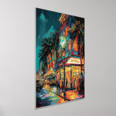 Glimmering Miami Nightscape: Folie Poster afdrukke (Laagn)