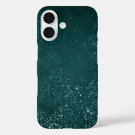 Glimmery Blauwgroen Grunge | Rich Dark Green Glam  iPhone 16 Hoesje