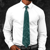 Glimmery Blauwgroen Grunge | Rich Dark Green Glam Stropdas