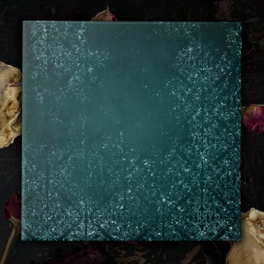 Glimmery Blauwgroen Grunge | Rich Dark Green Glam  Tegeltje