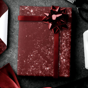 Glimmery Henna Grunge   Rich Blood Red Glam Damask Cadeaupapier