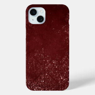 Glimmery Henna Grunge   Rich Blood Red Glam Damask iPhone 15 Mini Hoesje