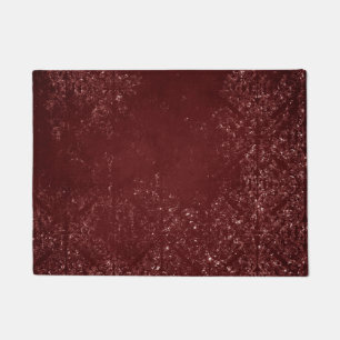 Glimmery Henna Grunge Rich Blood Red Glam Damask Deurmat
