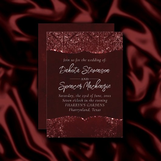 Glimmery Henna Grunge | Rich Blood Red Glam Damask Kaart