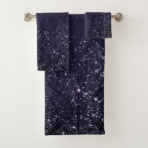 Glimmery Indigo Grunge | Midnight Paars Damask