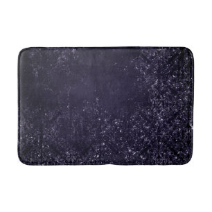 Glimmery Indigo Grunge   Midnight Paars Damask Badmat