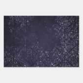 Glimmery Indigo Grunge | Midnight Paars Damask Inpakpapier Vel (Voorkant 2)