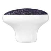 Glimmery Indigo Grunge | Midnight Paars Damask Keramische Knop (Zijkant)