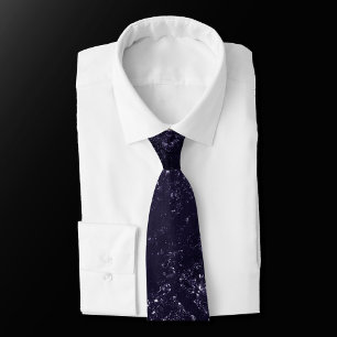 Glimmery Indigo Grunge Midnight Paars Damask Stropdas