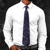 Glimmery Indigo Grunge | Midnight Paars Damask Stropdas
