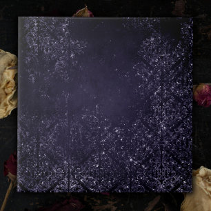 Glimmery Indigo Grunge Midnight Paars Damask Tegeltje