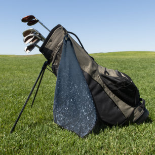 Glimmery Navy Grunge Donker saffierblauw damast Golfhanddoek