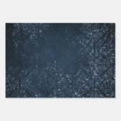 Glimmery Navy Grunge | Donker saffierblauw damast Inpakpapier Vel (Voorkant 2)