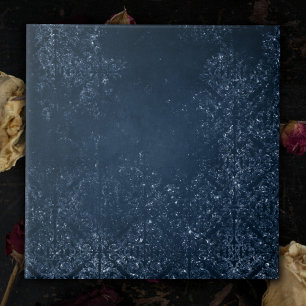 Glimmery Navy Grunge Donker saffierblauw damast Tegeltje