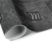Glimmery Onyx Grunge | Silvery Black Glam Damask Cadeaupapier (Rol Hoek)