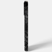 Glimmery Onyx Grunge | Silvery Black Glam Damask Case-Mate iPhone Case (Achterkant / Links)