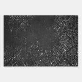 Glimmery Onyx Grunge | Silvery Black Glam Damask Inpakpapier Vel (Voorkant 2)