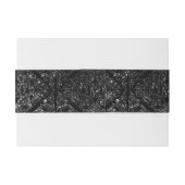Glimmery Onyx Grunge | Silvery Black Glam Damask Uitnodigingen Wikkel (Achterkant Voorbeeld)