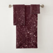 Glimmery Wine Grunge | Sangria Bordeaux Damask Bad Handdoek (Insitu)