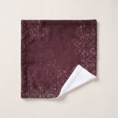 Glimmery Wine Grunge | Sangria Bordeaux Damask Bad Handdoek (Wasdoekje)