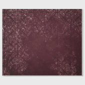 Glimmery Wine Grunge | Sangria Bordeaux Damask Cadeaupapier (Vlak)