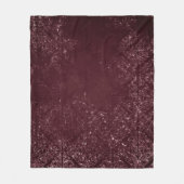 Glimmery Wine Grunge | Sangria Bordeaux Damask Fleece Deken (Voorkant)