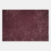 Glimmery Wine Grunge | Sangria Bordeaux Damask Inpakpapier Vel (Voorkant 2)