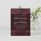 Glimmery Wine Grunge | Sangria Bordeaux Damask Kaart (Staand voorkant)
