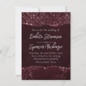 Glimmery Wine Grunge | Sangria Bordeaux Damask Kaart (Voorkant)
