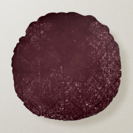 Glimmery Wine Grunge | Sangria Bordeaux Damask Rond Kussen