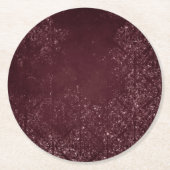 Glimmery Wine Grunge | Sangria Bordeaux Damask Ronde Kartonnen Onderzetter (Voorkant)
