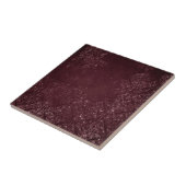 Glimmery Wine Grunge | Sangria Bordeaux Damask Tegeltje (Zijkant)