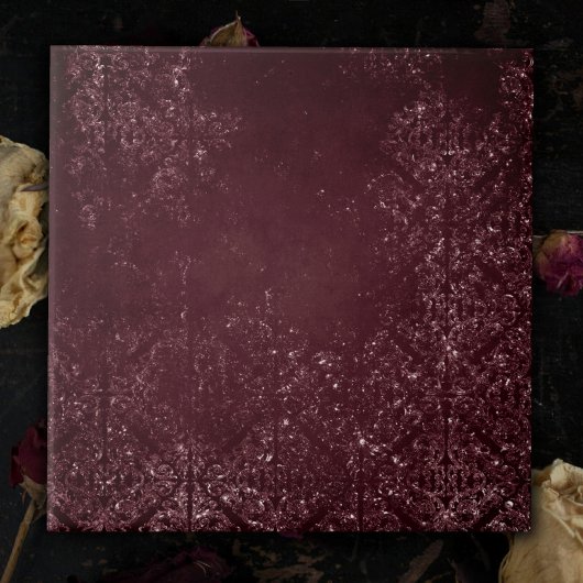 Glimmery Wine Grunge | Sangria Bordeaux Damask Tegeltje