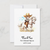 Glimp van West: Rustiek Cowboy Baby shower Bedankkaart (Voorkant)