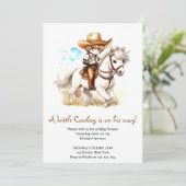 Glimp van West: Rustiek Cowboy Baby shower Kaart (Staand voorkant)