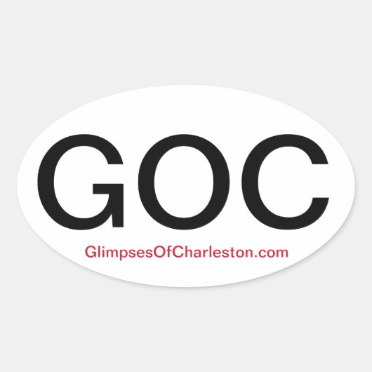 Glimpen van Charleston Bumpersticker — 4 Pack Ovale Sticker (Voorkant)