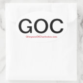 Glimpen van Charleston Bumpersticker — 4 Pack Ovale Sticker (Tas)