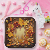 Glimpen van de herfst: kransoogst papieren bordje (Feest)